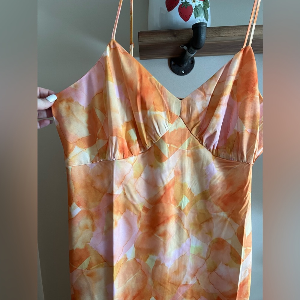 Eloquii Orange and Pink Midi Dress - Picture 5 of 9